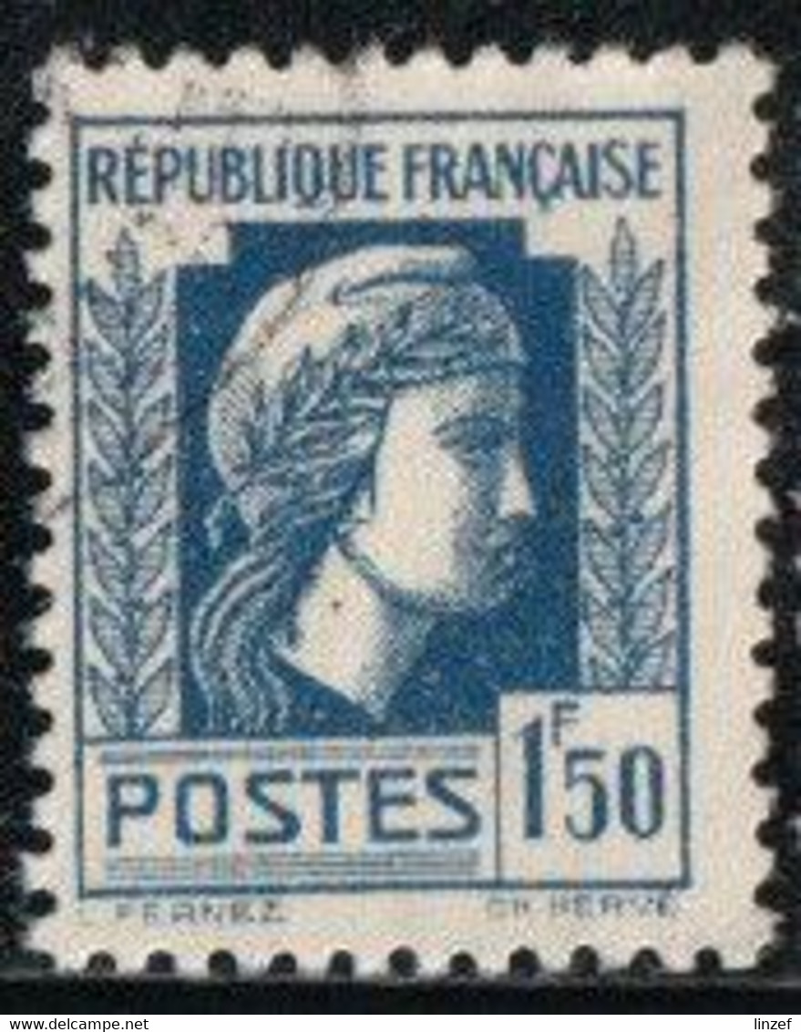 France 1944 Yv. N°639 - 1f50 Bleu - Oblitéré - 1944 Coq Et Marianne D'Alger