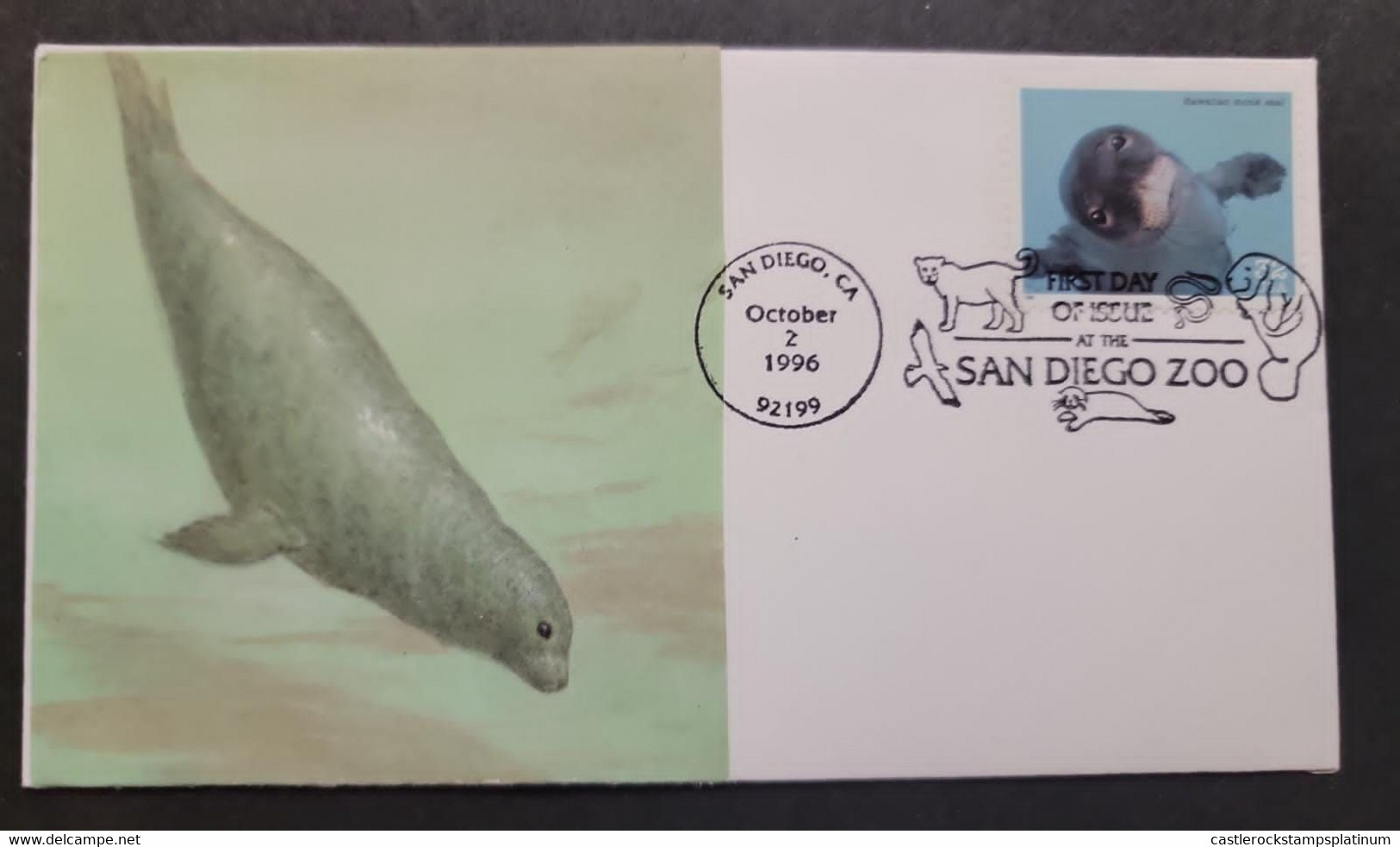 SB) 1996 UNITED STATES - USA, ENDANGERED SPECIE, FLORIDA MANATEE, SAN DIEGO ZOO, VERY NICE CANCELLATION, FDC  XF - 1991-2000