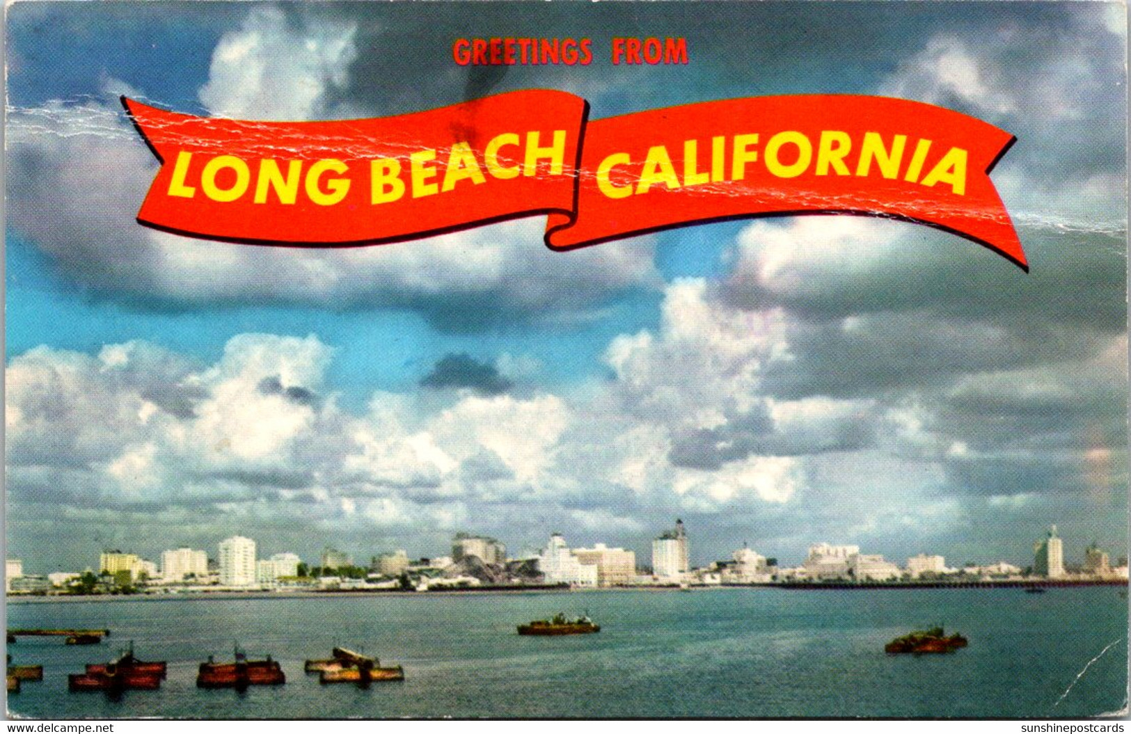 California Long Beach Greetings With Skyline Of Downtown 1975 - Long Beach