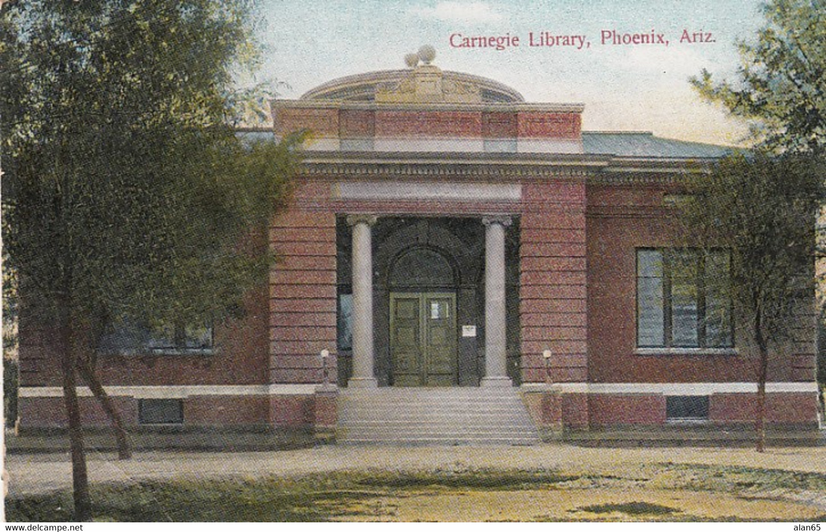 Phoenix Arizona, Carnegie Library Building Architecture, C1910s Vintage Postcard - Bibliotheken