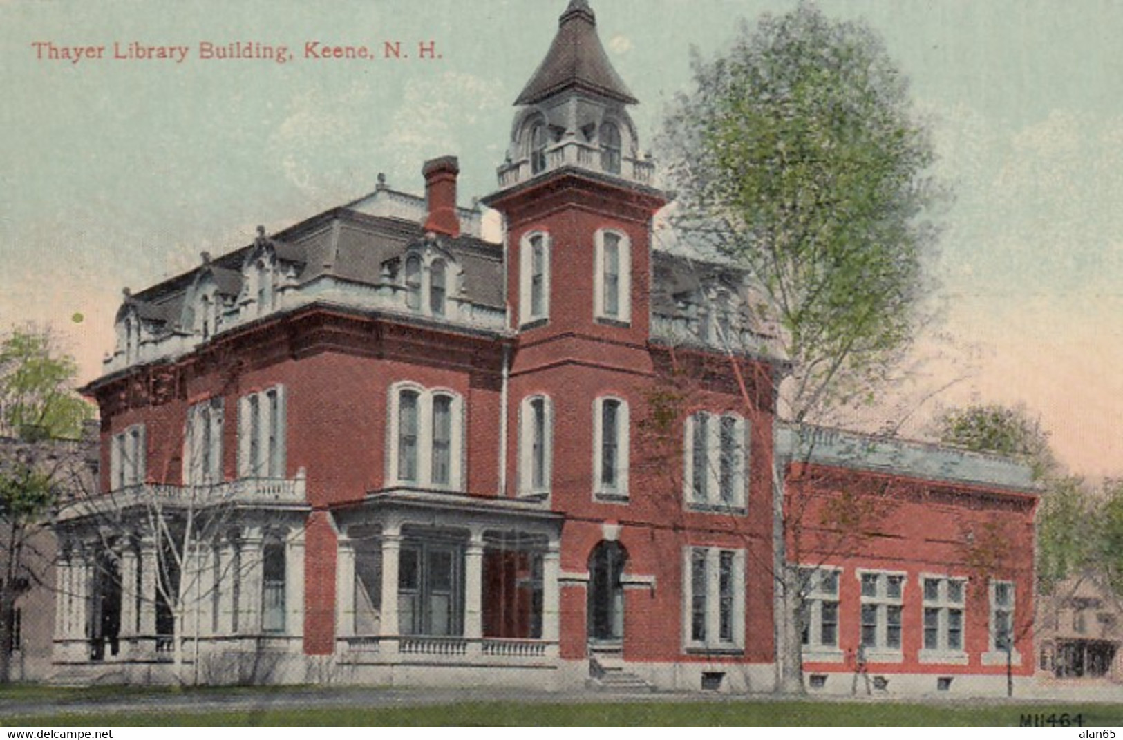 Keene New Hampshire, Thayer Library Building Architecture, C1900s/10s Vintage Postcard - Bibliothèques