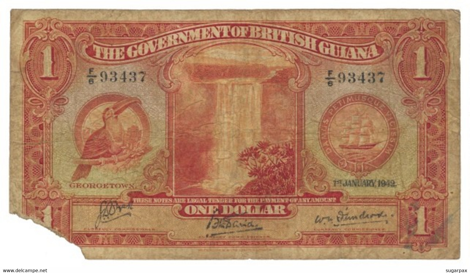 British Guiana - 1 Dollar - 1942 - P 12.c - Guyana - Guyana