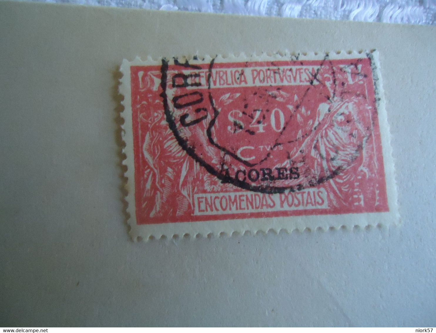 AZORES PORTUGAL  USED  STAMPS   PARCEL    OVERPRINT   WITH POSTMARK - Altri & Non Classificati