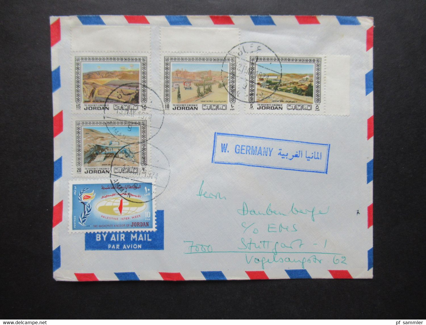 Jordanien Belegeposten 17 Stück 1970er Jahre / Schöne Frankaturen / Teils Einschreiben!! Stp. Theodor Schneller School - Jordanië