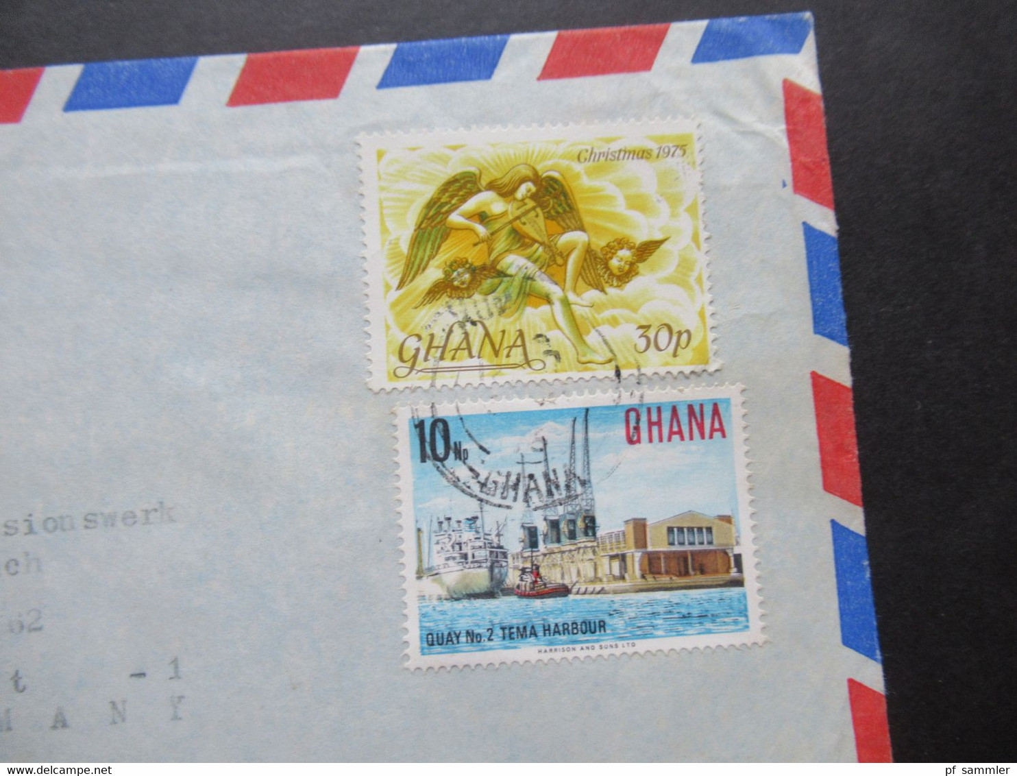 Afrika Ghana kleiner Belegeposten 3 Stück 1970er Jahre / schöne Frankaturen / Air Mail / Luftpost