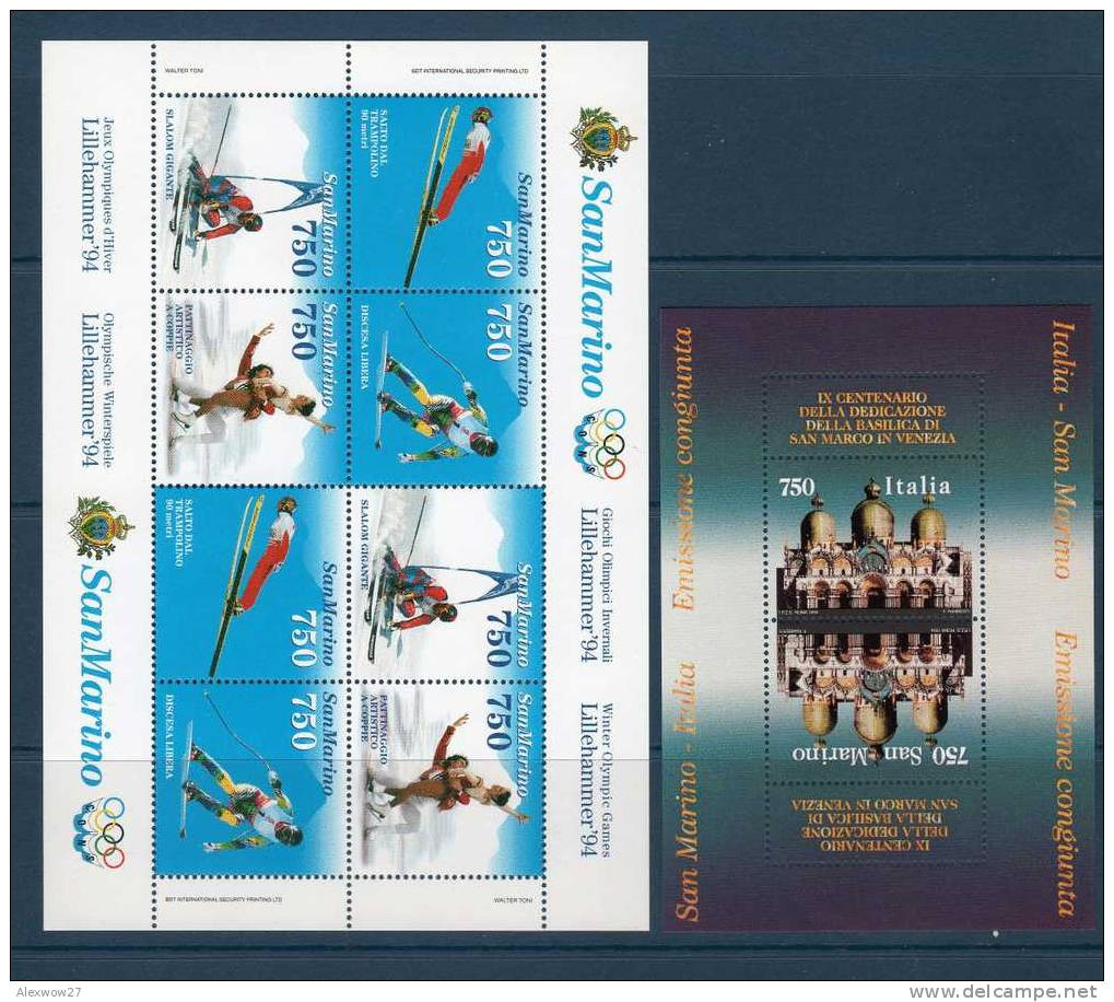 SAN MARINO 1994 ANNATA COMPLETA + 2 BF MNH** - Full Years