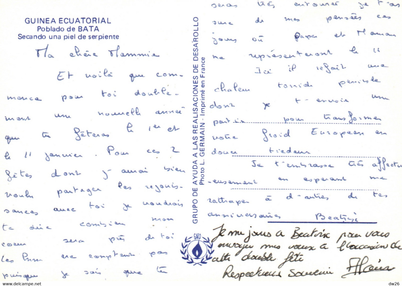 Afrique - Guinea Ecuatorial (Guinée Equatoriale) Poblado De Bata, Secundo Une Pile De Serpiente (peau De Serpent) - Afrique