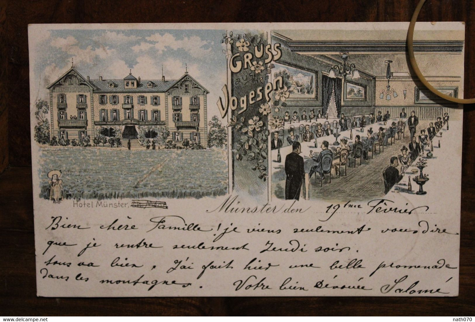 AK 1905 Cpa Gruss Aus Gruß Vogesen Hotel Münster Deutsches Reich Litho Elsass Souvenir Des Vosges Rare ! - Other & Unclassified