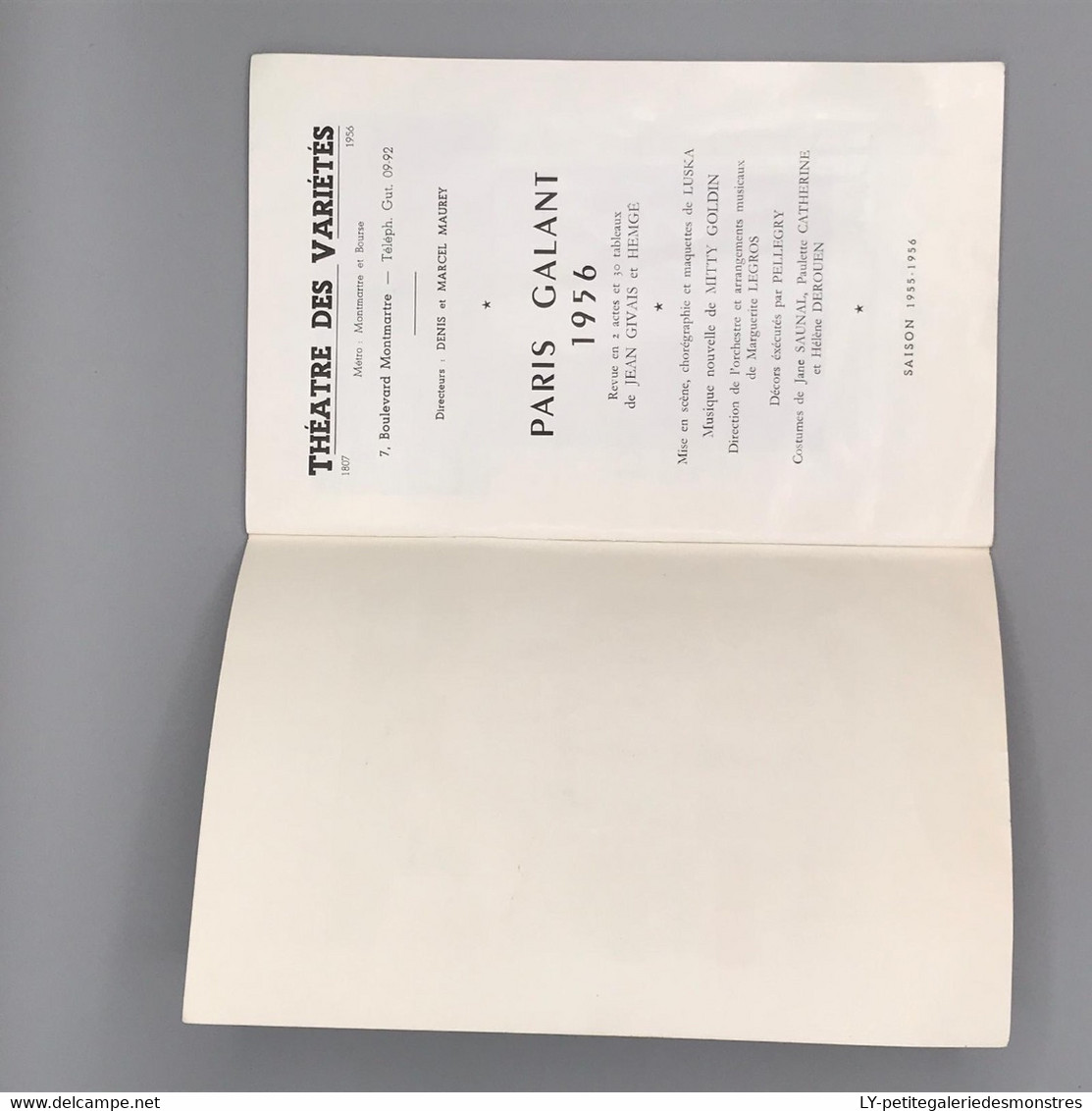 #VP90 - Théâtre Des Variétés 1956 - Paris Galant - PUB Caron SNCF Air France ... - Programmes