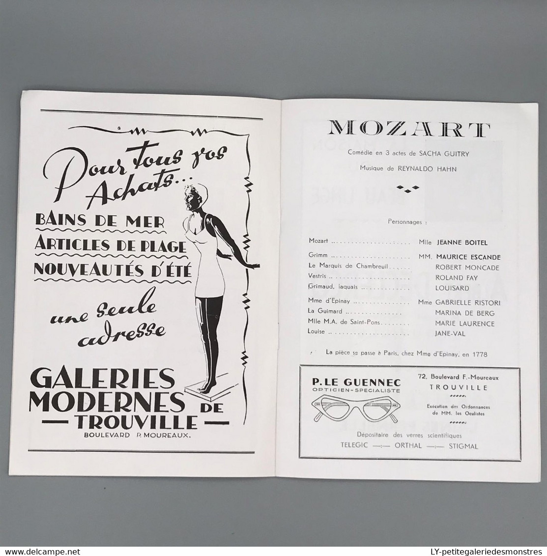 #VP94 - CASINO De Trouville - Programme De 1951- Mozart De Sacha GUITRY - Comédie En 3 Actes - Programmes