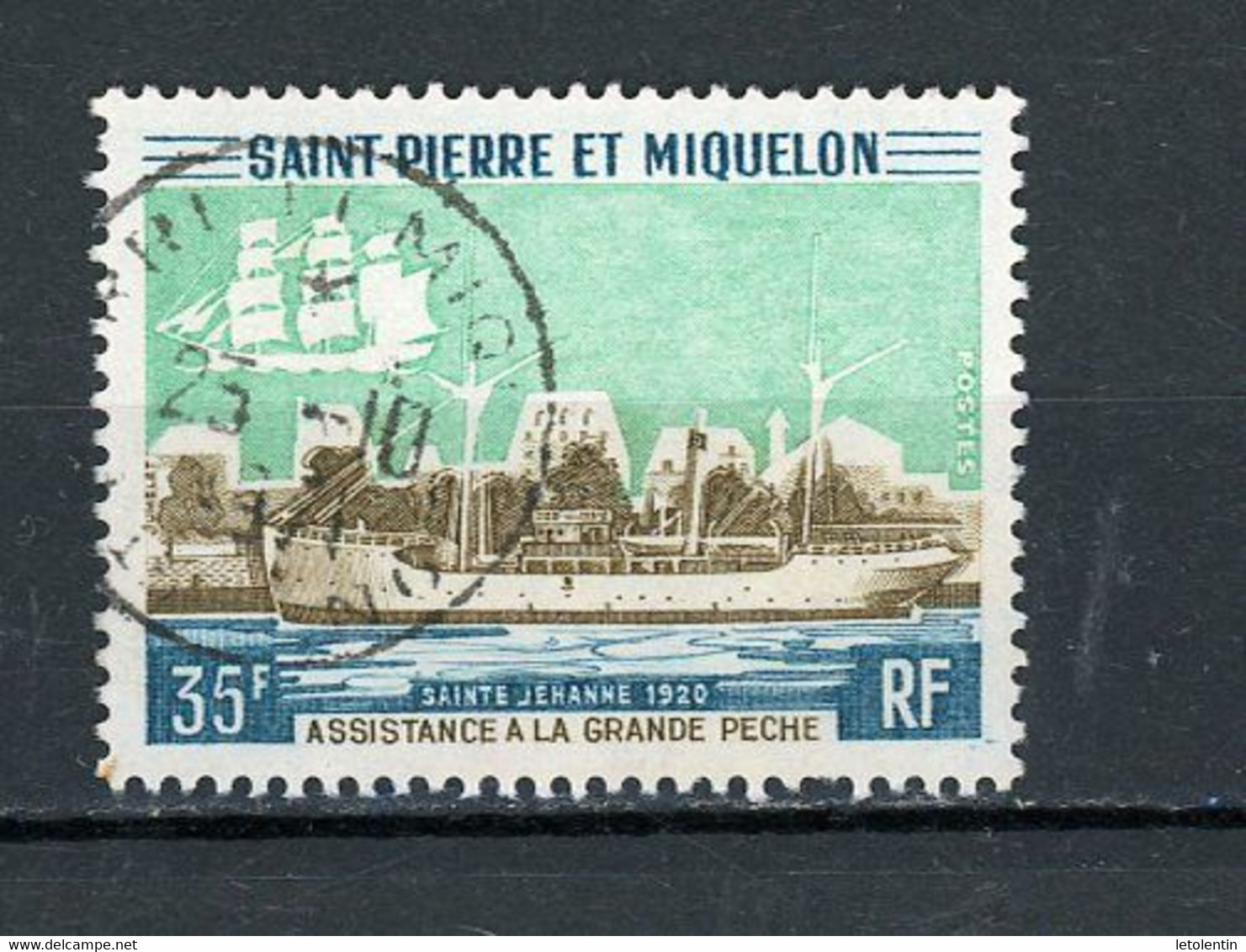 SAINT PIERRE ET MIQUELON - ASSISTANCE À LA PÊCHE - LE JEANNE D'ARC  -  N° Yt 411 Obli. - Gebruikt