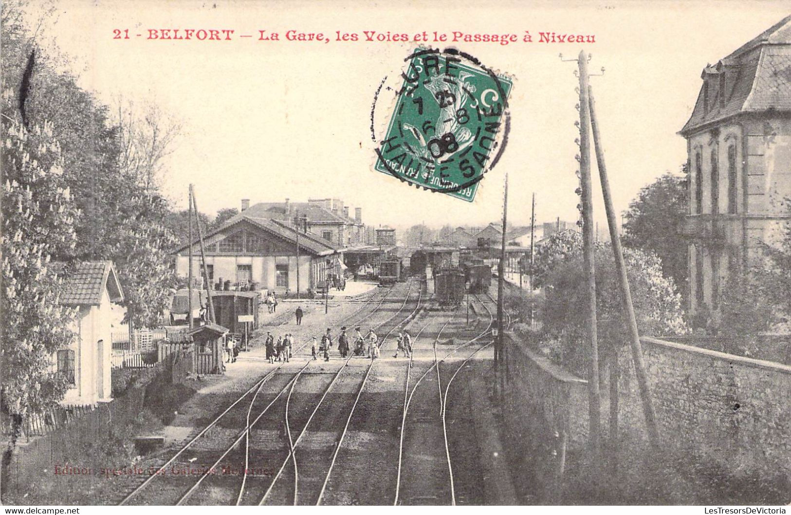 FRANCE - 90 - BELFORT - La Gare Les Voies Et Le Passage à Niveau - Galeries Modernes - Carte Postale Ancienne - Belfort - Stad