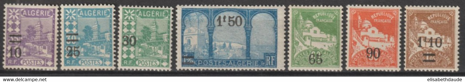 1927 - ALGERIE - SERIE COMPLETE YVERT N°71/77 ** MNH - - Neufs