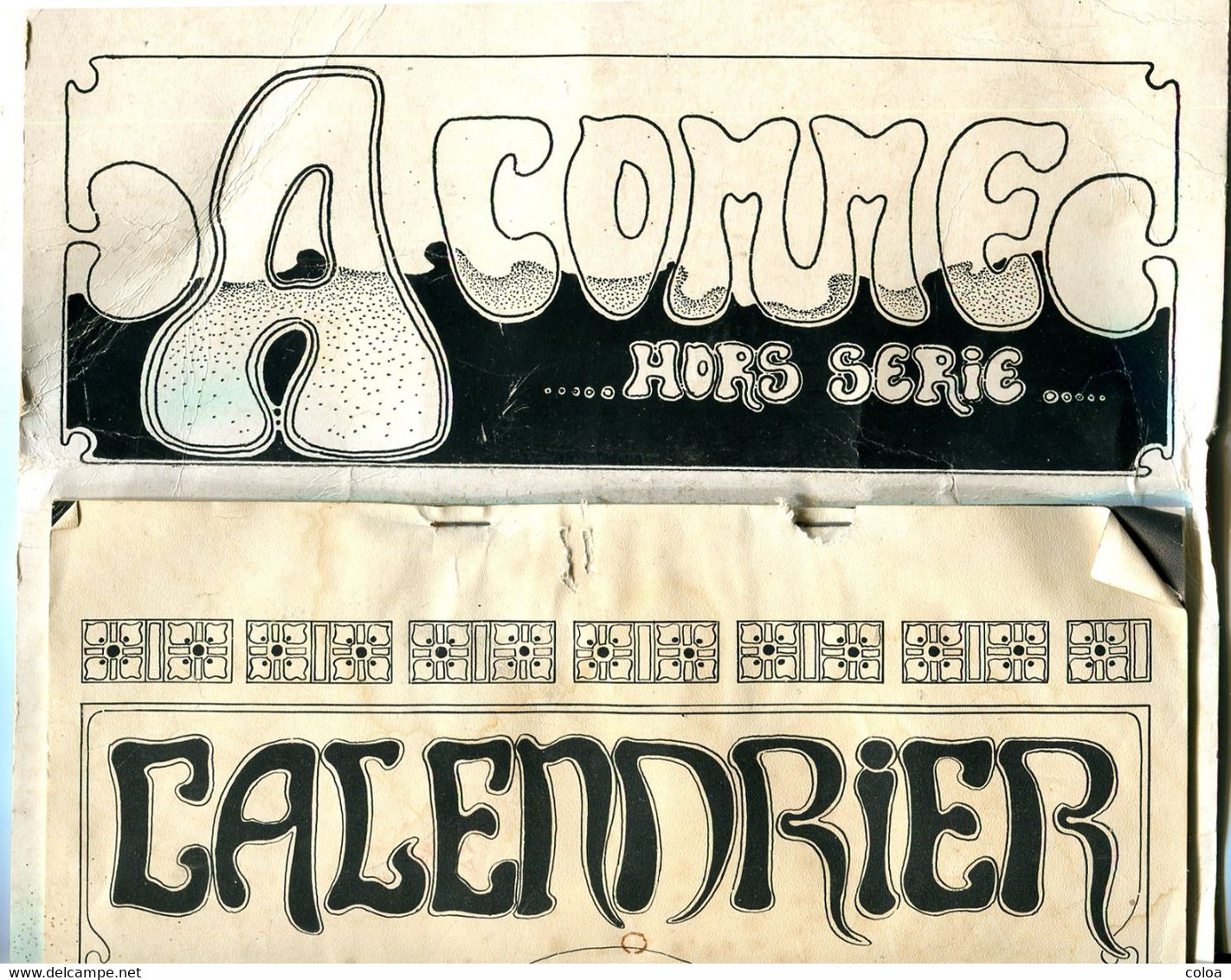 Calendrier Fanzine A COMME Hors-série 1977 - Formato Grande : 1971-80