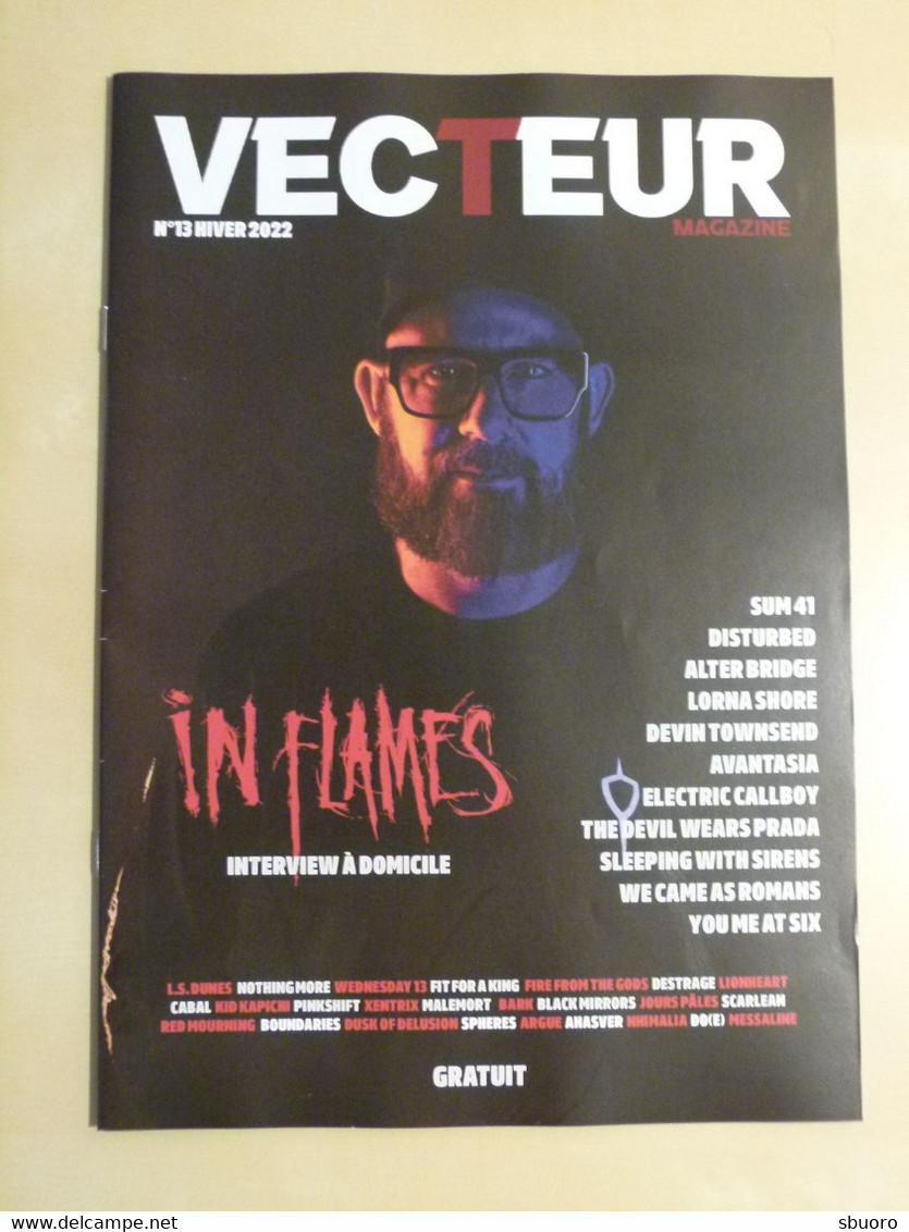 Vecteur Magazine - Numéro 13 - Hiver Winter 2022 - In Flames En Couverture - Format A4 - 56 Pages En Couleurs - Musica