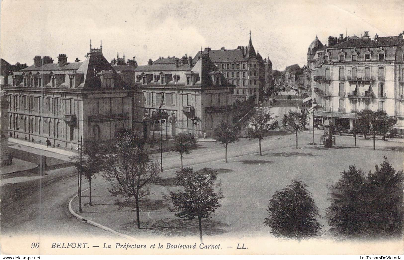 FRANCE - 90 - BELFORT - La Préfecture Et Le Boulevard Carnot - LL - Carte Postale Ancienne - Belfort - Stad