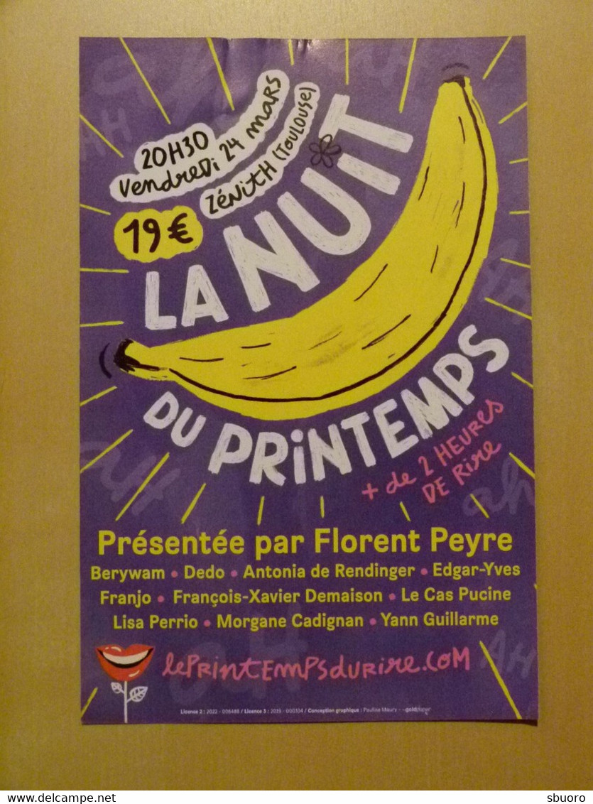 Flyer La Nuit Du Printemps. Zénith De Toulouse, 24 Mars 2023 : Princesses Leya, Thom Souyeur, Les Petits Gregory - Programmes