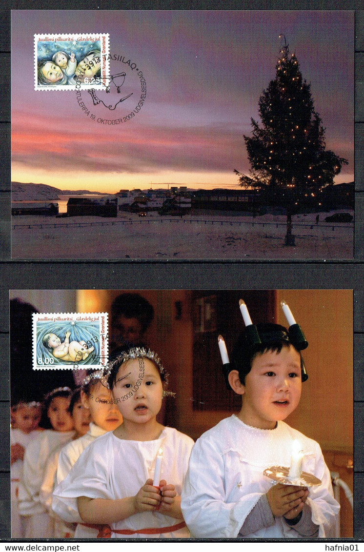 Greenland 2009.  Christmas.  Michel 547 - 548 Maxi Cards. - Maximumkaarten