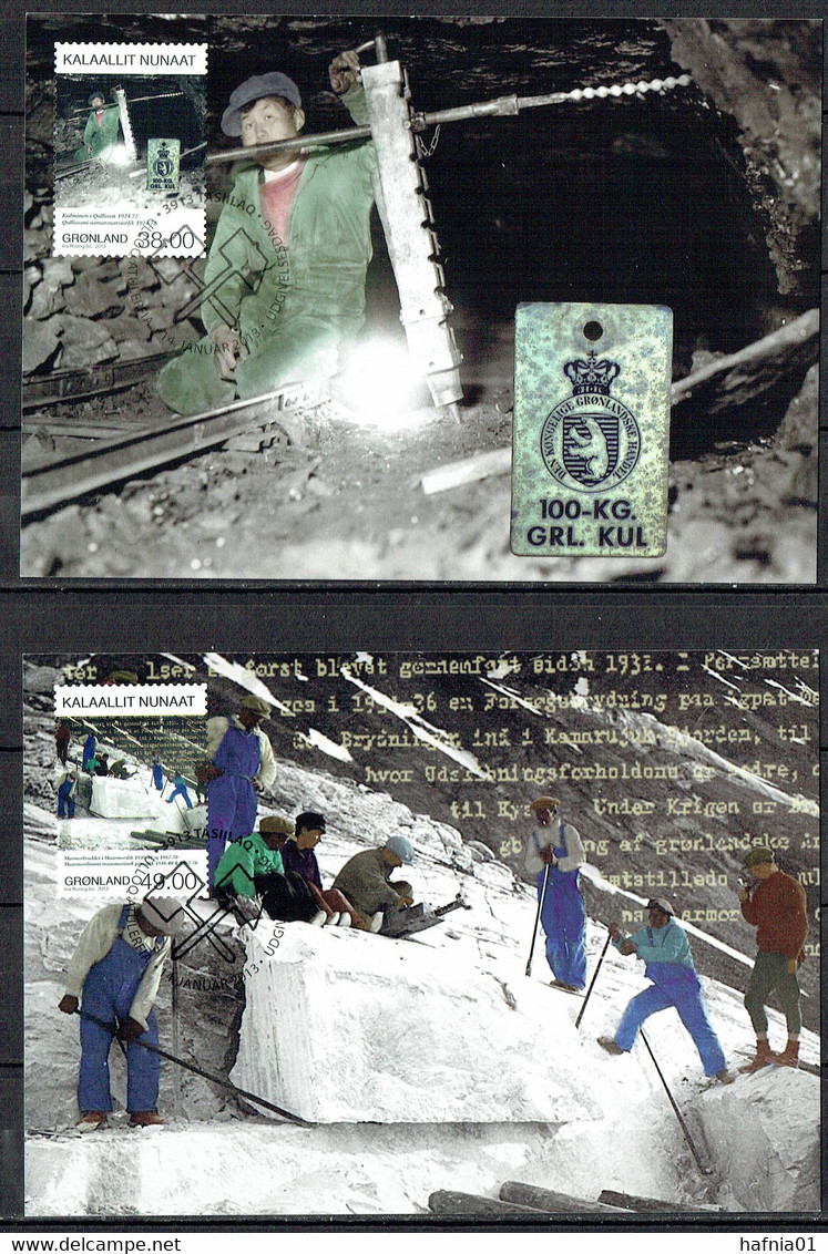 Greenland 2013.  Mining.  Michel  630 - 631 Maxi Cards. - Maximumkarten (MC)