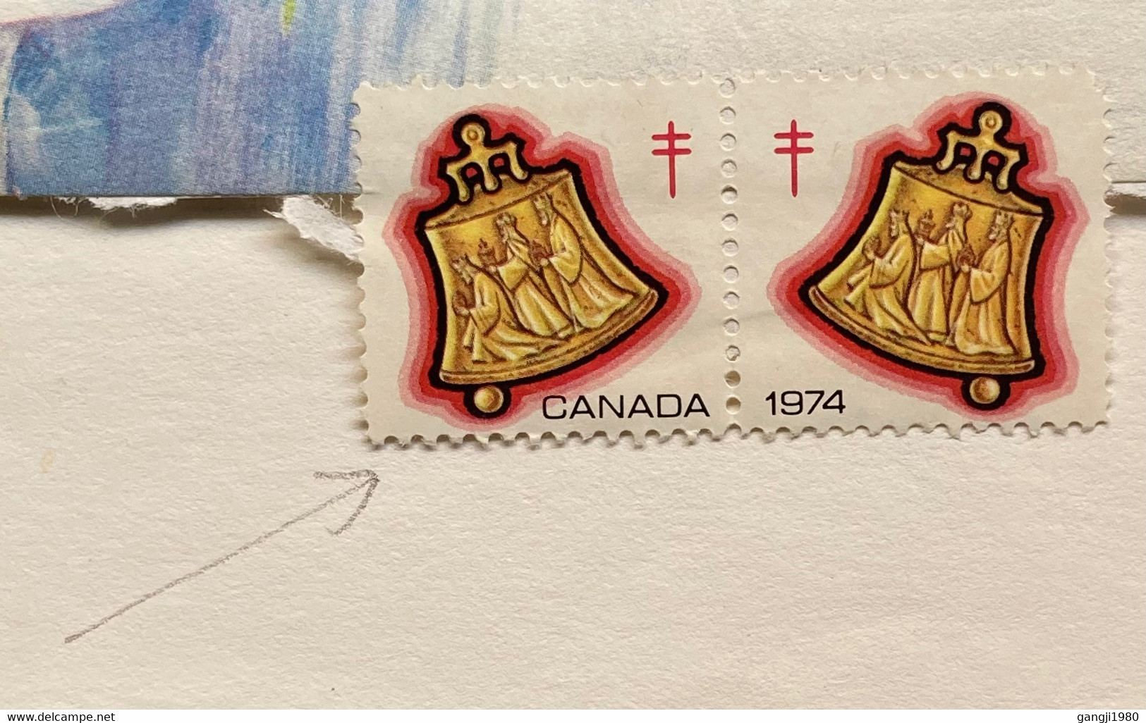 CANADA -1974, COVER USED, ARMY, MILITARY, CANADA FIELD POST OFFICE NO-43, WORLD CYCLE CHAMPIAN STAMP, BIRD, BELL, CHRIST