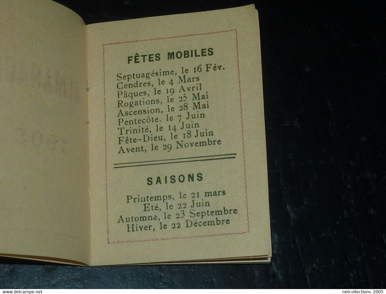 ENSEMBLE DE 3 PETITS FORMAT 1 CALENDRIER 1924 + 2 ALMANACH 1906 imprimerie du royale & 1908 autres (fév/23)