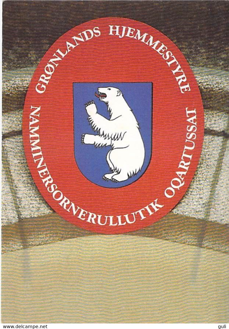 GROENLAND  Grønlands Hjemmestyre / DANEMARK  Postcard - 1989  Nr 21/89  Photo Rolf Müller (ours Polaire Armoiries - Groenlandia