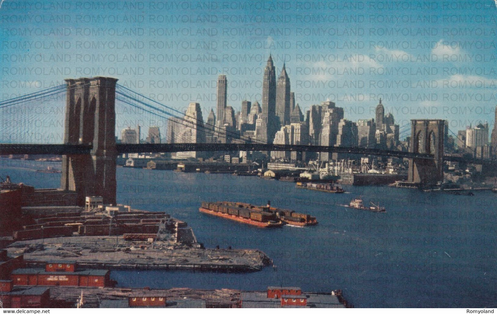 CARTOLINA  NEW YORK CITY,NEW YORK,STATI UNITI-THE BROOKLYN BRIDGE-VIAGGIATA 1956 - Brooklyn