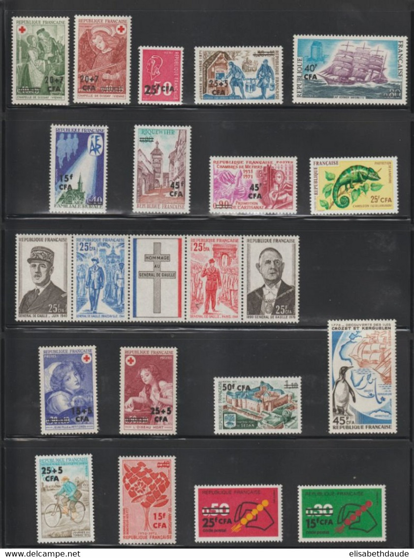 1949/1975 - COLLECTION COMPLETE AVEC POSTE AERIENNE ET TAXE ! **MNH LUXE ! 9 PAGES ! - COTE YVERT PRESQUE 2000 EUR.