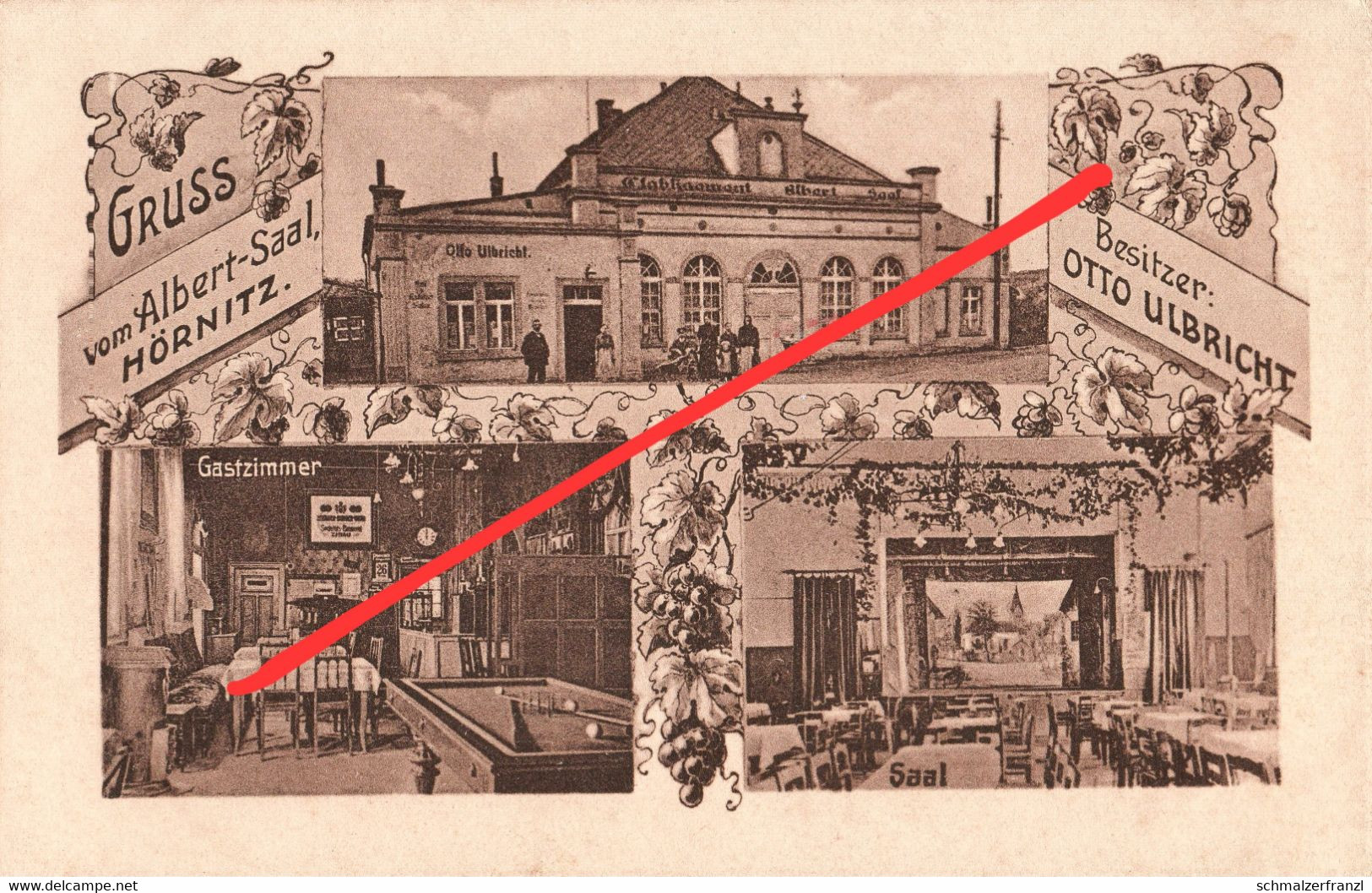 Litho AK Hörnitz Gasthof Albert Saal A Bertsdorf Zittau Pethau Hainewalde Oderwitz Olbersdorf Mittelherwigsdorf Feldpost - Bertsdorf-Hoernitz