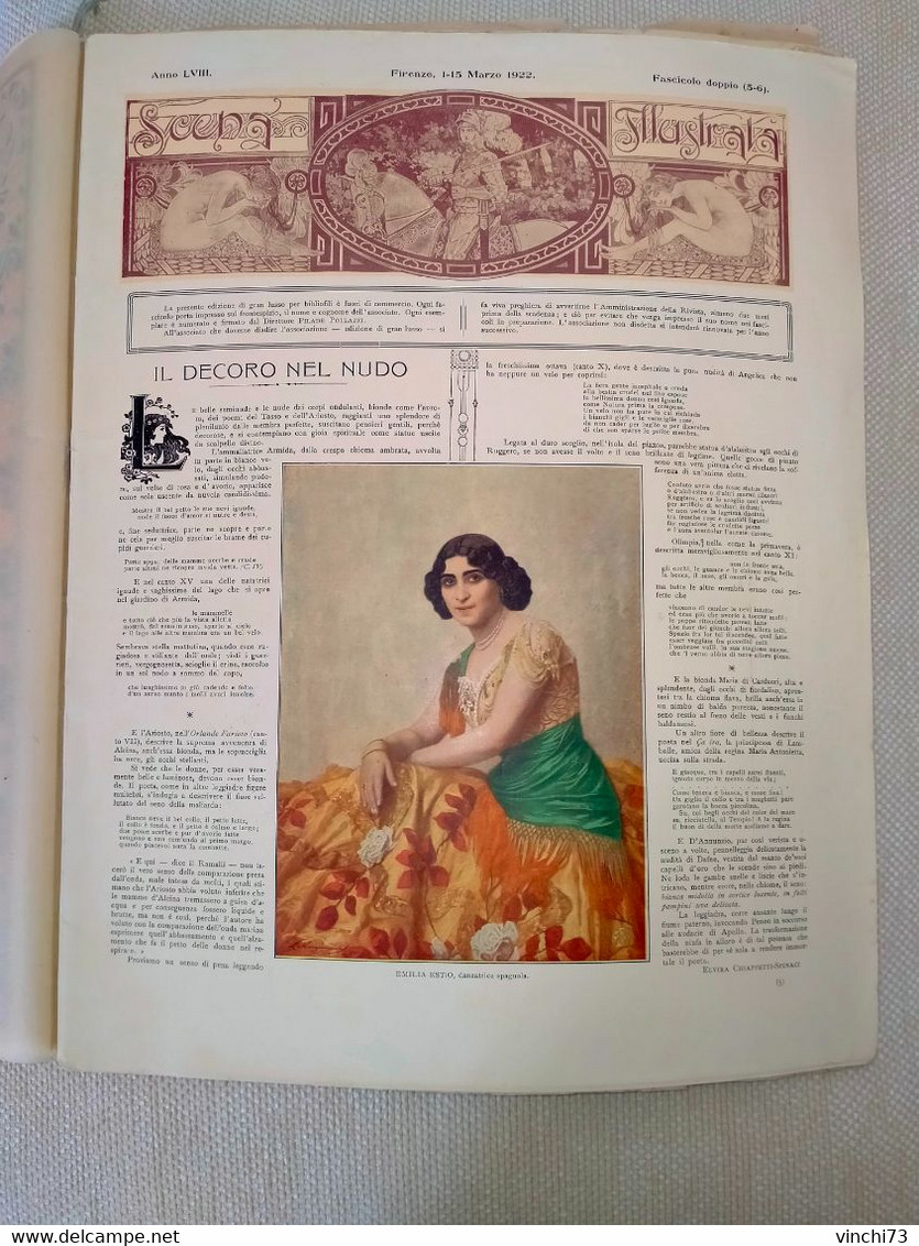 !-ITALIA-RIVISTA QUINDICINALE SCENA ILLUSTRATA 1922 - Arte, Design, Decorazione