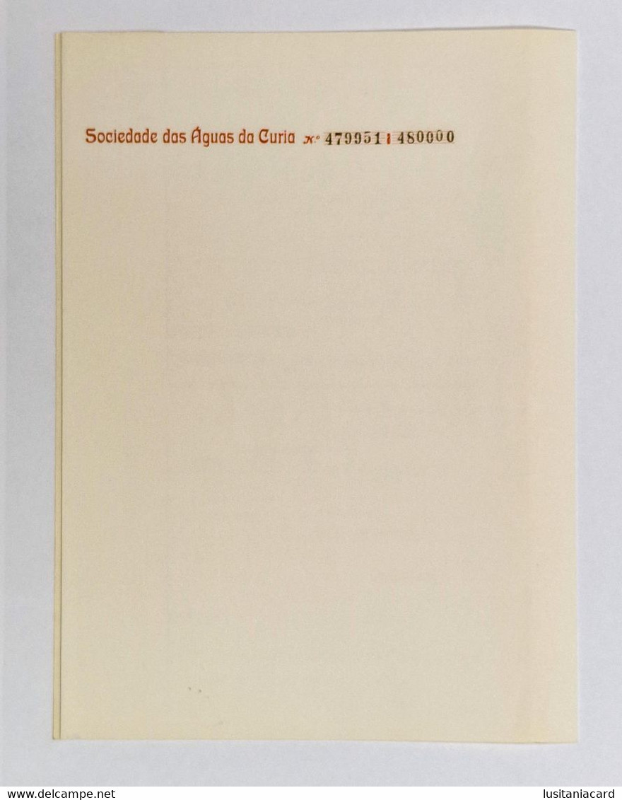 PORTUGAL-ANADIA-CURIA-Sociedade Das Águas Da Curia-Titulo De Cinquenta Acções Nº479951 A 480000-11 De Novembro De 1943 - Water