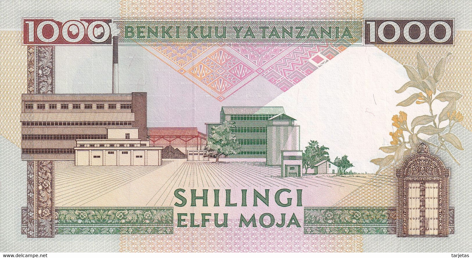 BILLETE DE TANZANIA DE 1000 SHILINGI DEL AÑO 1990 SIN CIRCULAR (UNC) (BANKNOTE) ELEFANTE-ELEPHANT - Tanzania