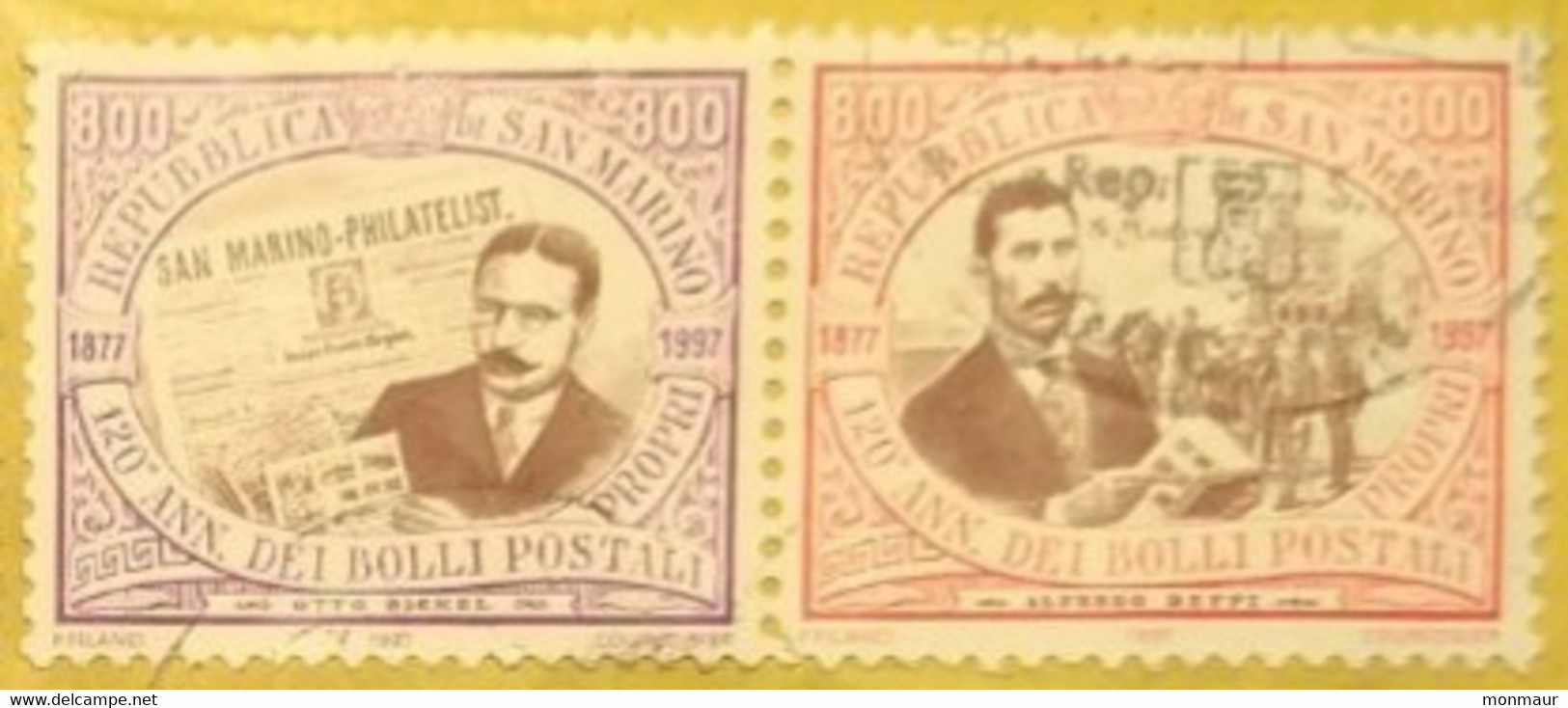 SAN MARINO 1995 120° ANNIVERSARIO PRIMO FRANCOBOLLO SAN MARINO 2 VALORI - Used Stamps