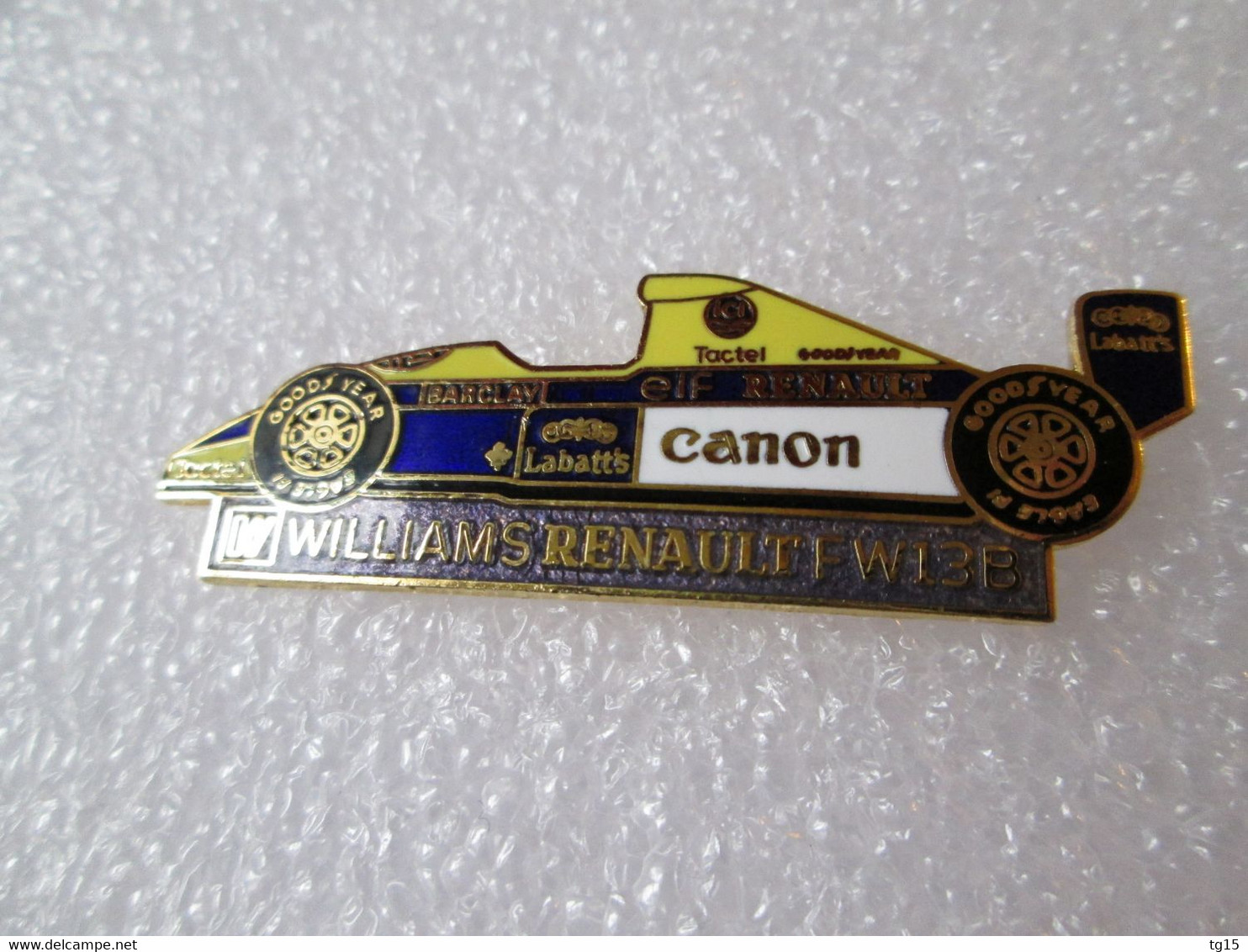 PIN'S   WILLIAMS RENAULT ELF  FW 13 B   CANON  BARCLAY  LABATT'S  Email Grand Feu - F1