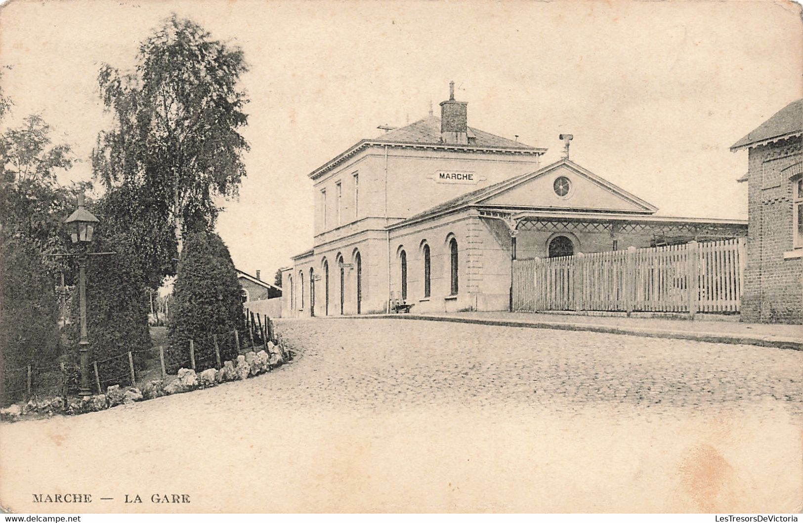 Belgique - Marche - La Gare  - Oblitéré Marche 1910 - Carte Postale Ancienne - Marche-en-Famenne