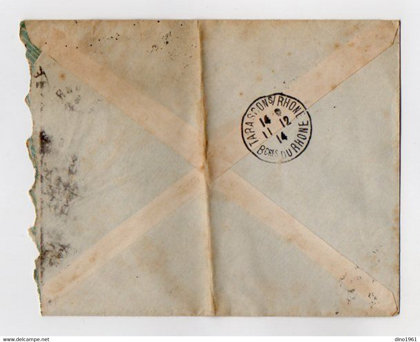 VP21.677 - 1914 - Enveloppe & Lettre - Tabacs,Cartes à Jouer GRIMAUD,Artifices... AUBAT - MARION à NIMES Pour TARASCON - Documenti