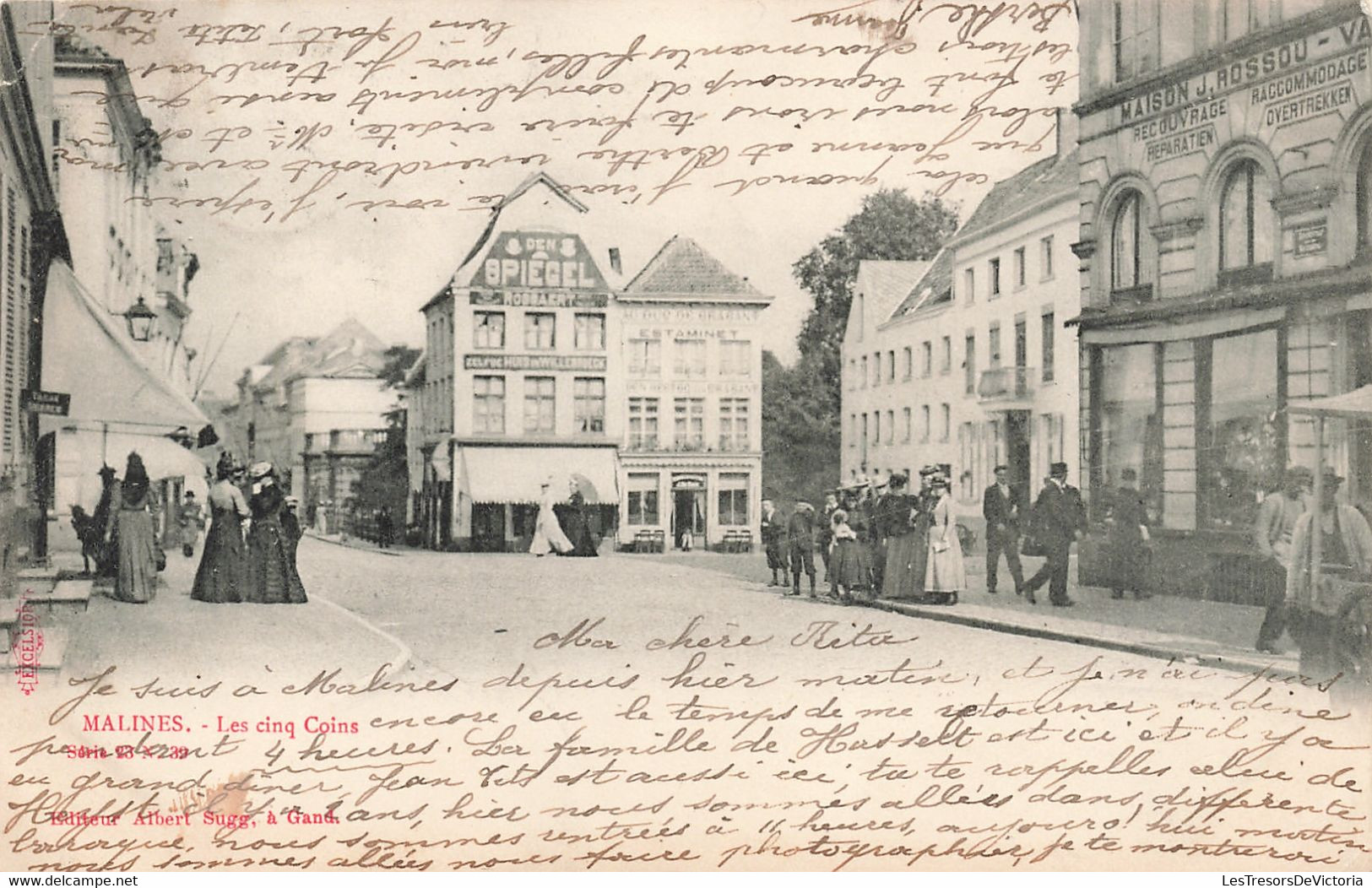 Belgique - Malines - Les Cinq Coins - Edit. Albert Sugg. Animé - Maison J. Rossou - Carte Postale Ancienne - Mechelen