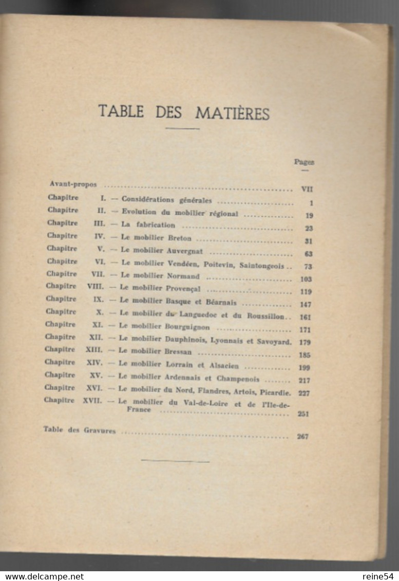 LA CONNAISSANCE De MEUBLES REGIONAUX FRANCAIS -J. Stany GAUTHIER -1952 -Edit. Charles MOREAU - Non Classés