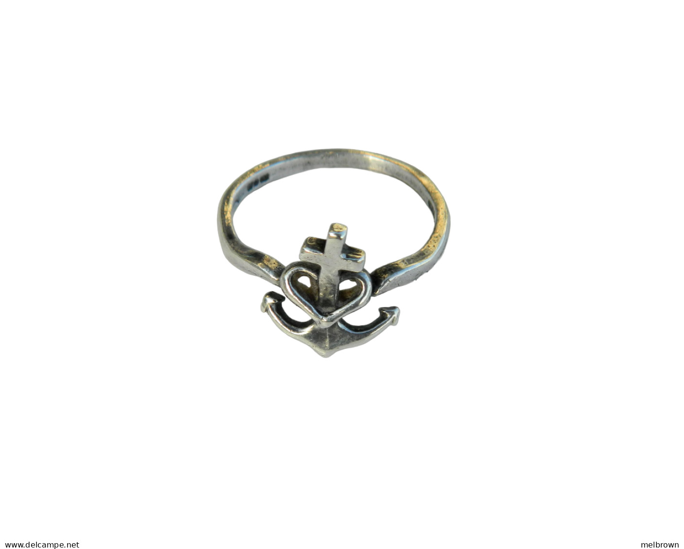 Faith Hope And Charity Silver Ring - Size P - Bagues