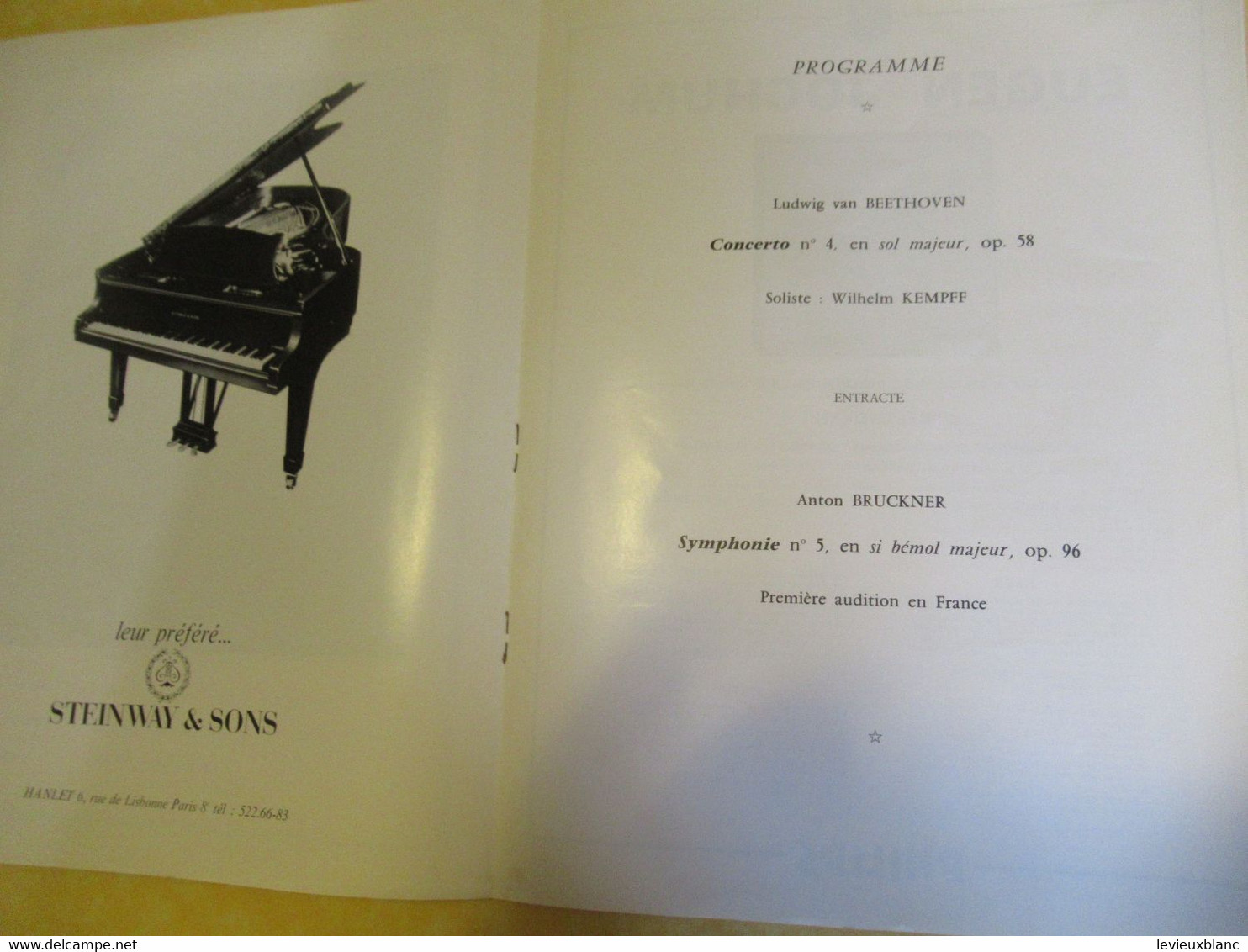 Programme ancien/Musique/Festival Symphonique de Paris/Orchestre national/O.R.T.F./Kempff/Jochum/1969 PROG354
