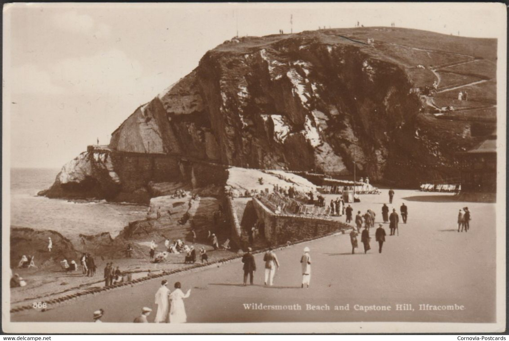 Wildersmouth Beach And Capstone Hill, Ilfracombe, Devon, C.1920 - RP Postcard - Ilfracombe