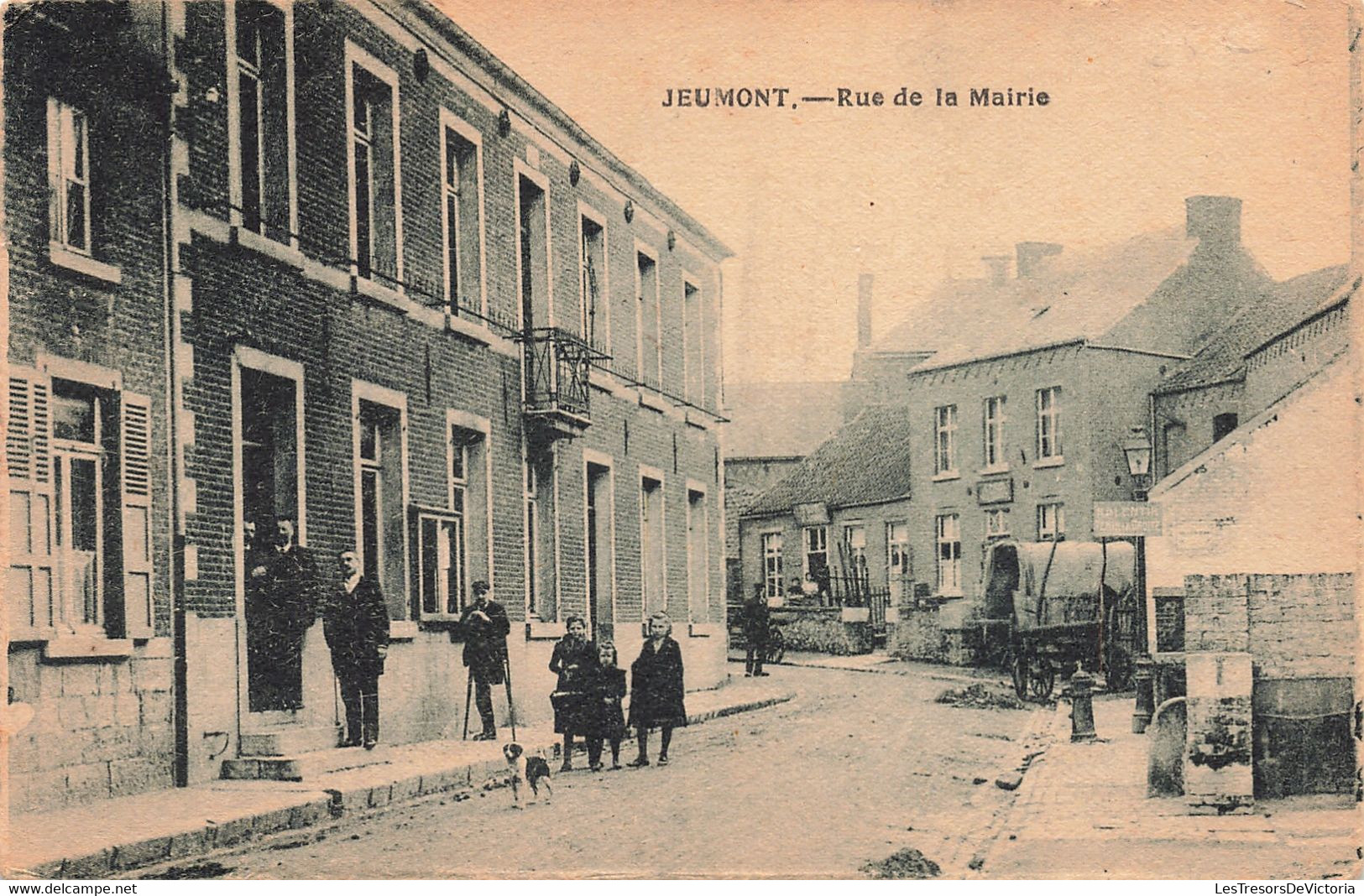Belgique - Jeumont - Rue De La Mairie - Animé - Enfant - Panneau Ralentir Tenir à Droite - Carte Postale Ancienne - Jeumont