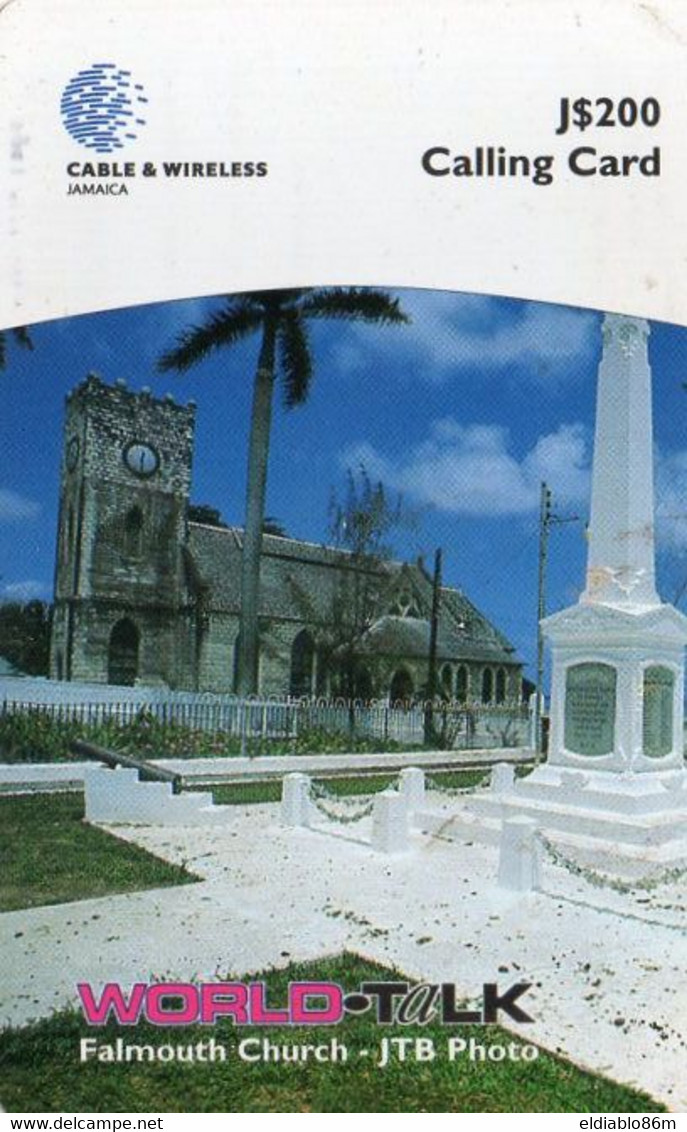 JAMAICA - PREPAID - C&W - FALMOUTH CHURCH - NO EXP. DATE / WITH BARCODE - Jamaïque