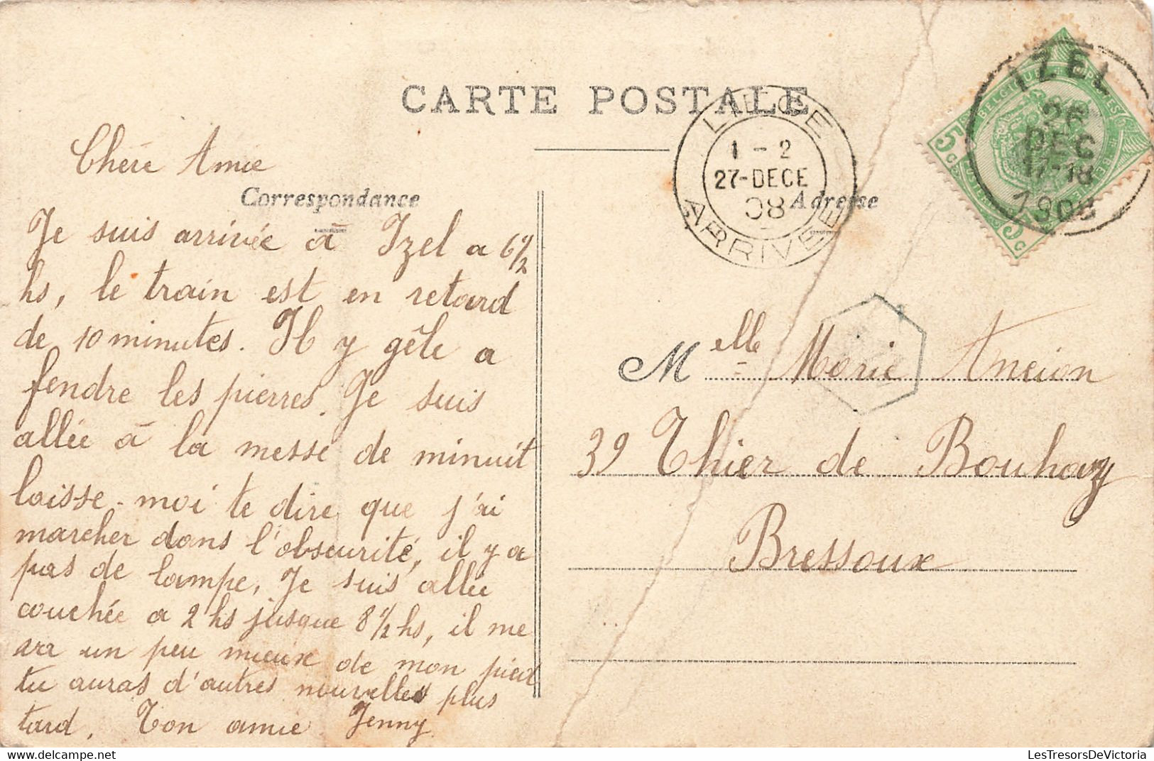 Belgique - Izel - Etablissement Des Frères - Edit. L. Duparque - Animé - Oblitéré Liège 1908 - Carte Postale Ancienne - Virton