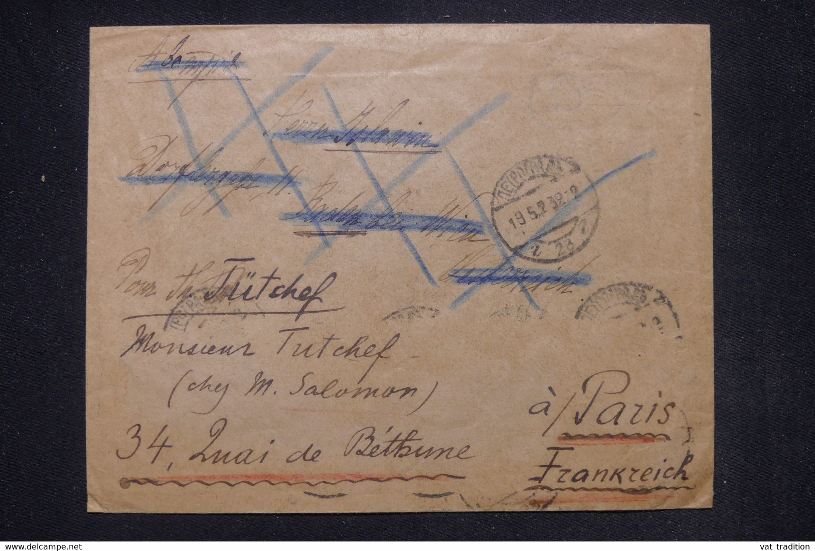 U.R.S.S. - Affranchissement En Bloc De 10 Au Dos D'une Enveloppe Pour La France En 1923 - L 140952 - Lettres & Documents