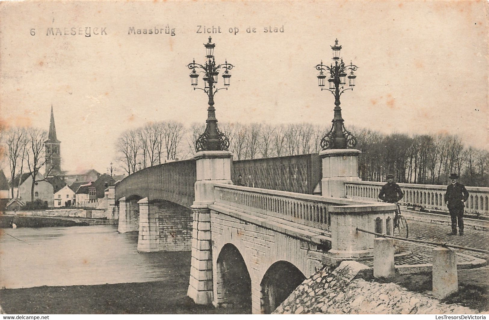 Belgique - Maeseyck - Maasbrüg - Zich Op De Stad - Znimé - Pont - Edit. G. Werry Beck - Carte Postale Ancienne - Maaseik