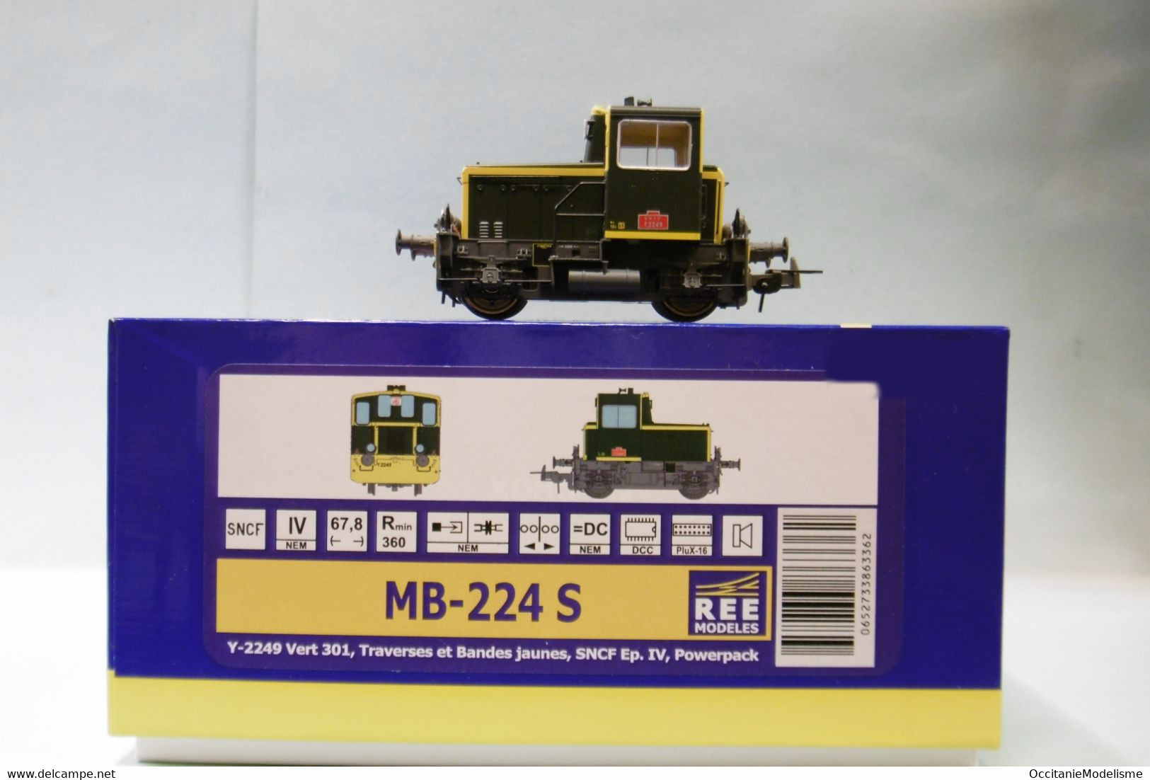 REE - Locotracteur Y 2249 2200 SNCF Traverses Bandes Jaunes ép. IV DCC Sound Réf. MB-224 S Neuf NBO HO 1/87 - Locomotives