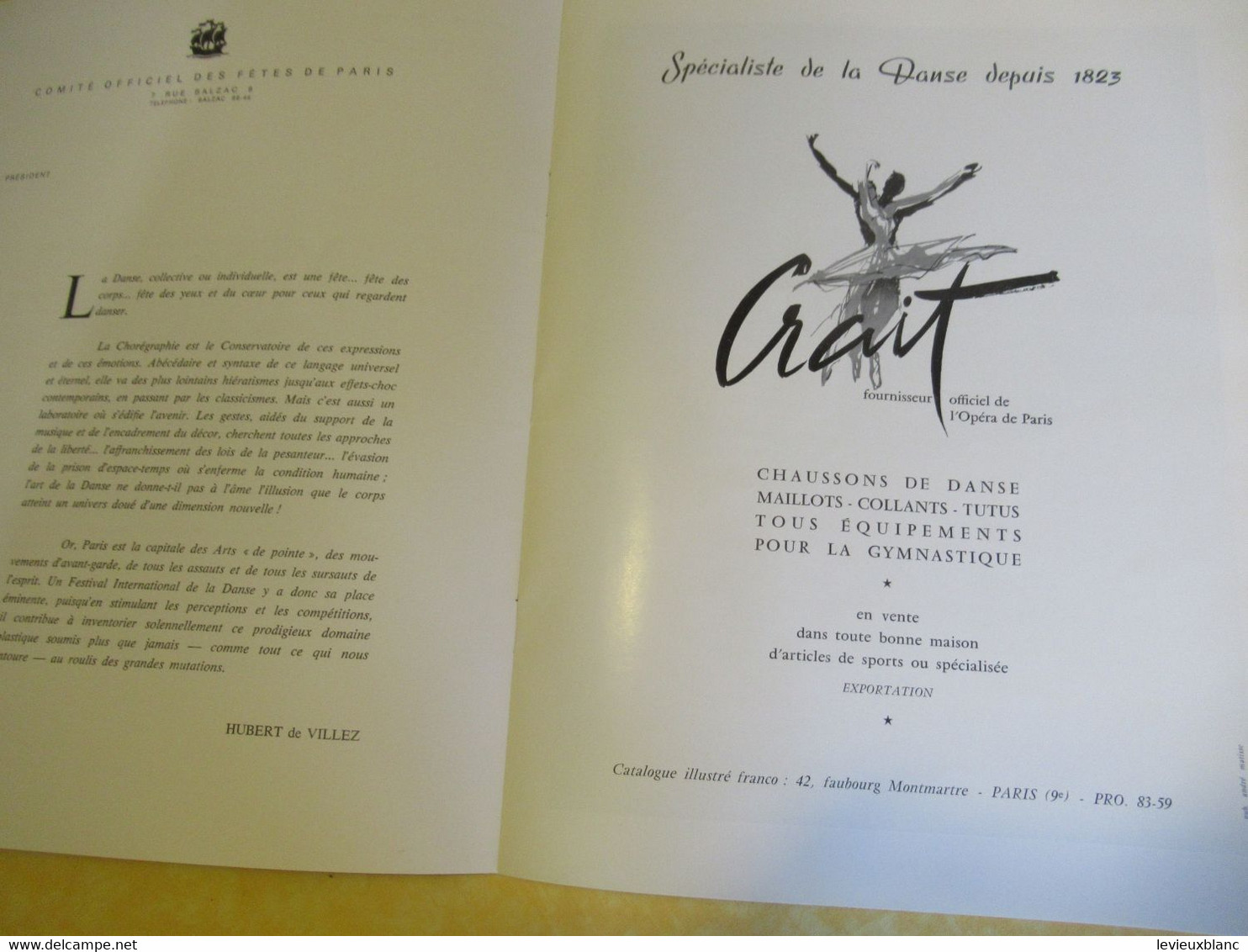 Programme Ancien/Danse/ 6éme Festival International De Danse De Paris/Théâtre Des Champs Elysées/VIENNE/1968     PROG355 - Programmi