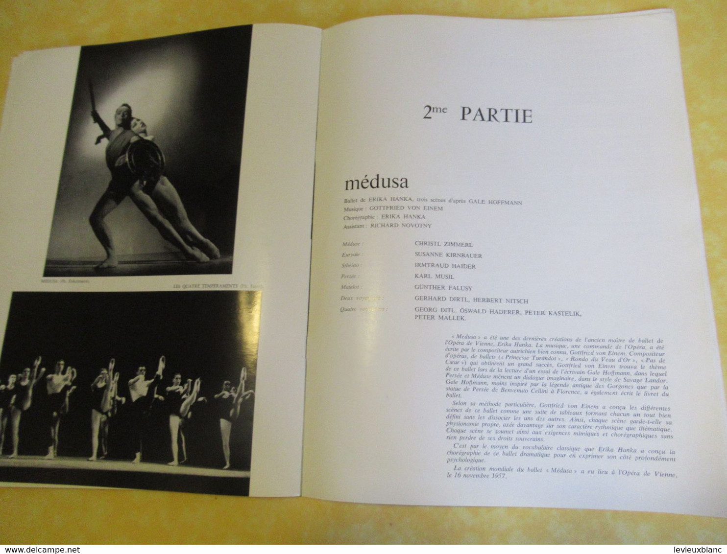 Programme ancien/Danse/ 6éme Festival International de danse de Paris/Théâtre des Champs Elysées/VIENNE/1968     PROG355