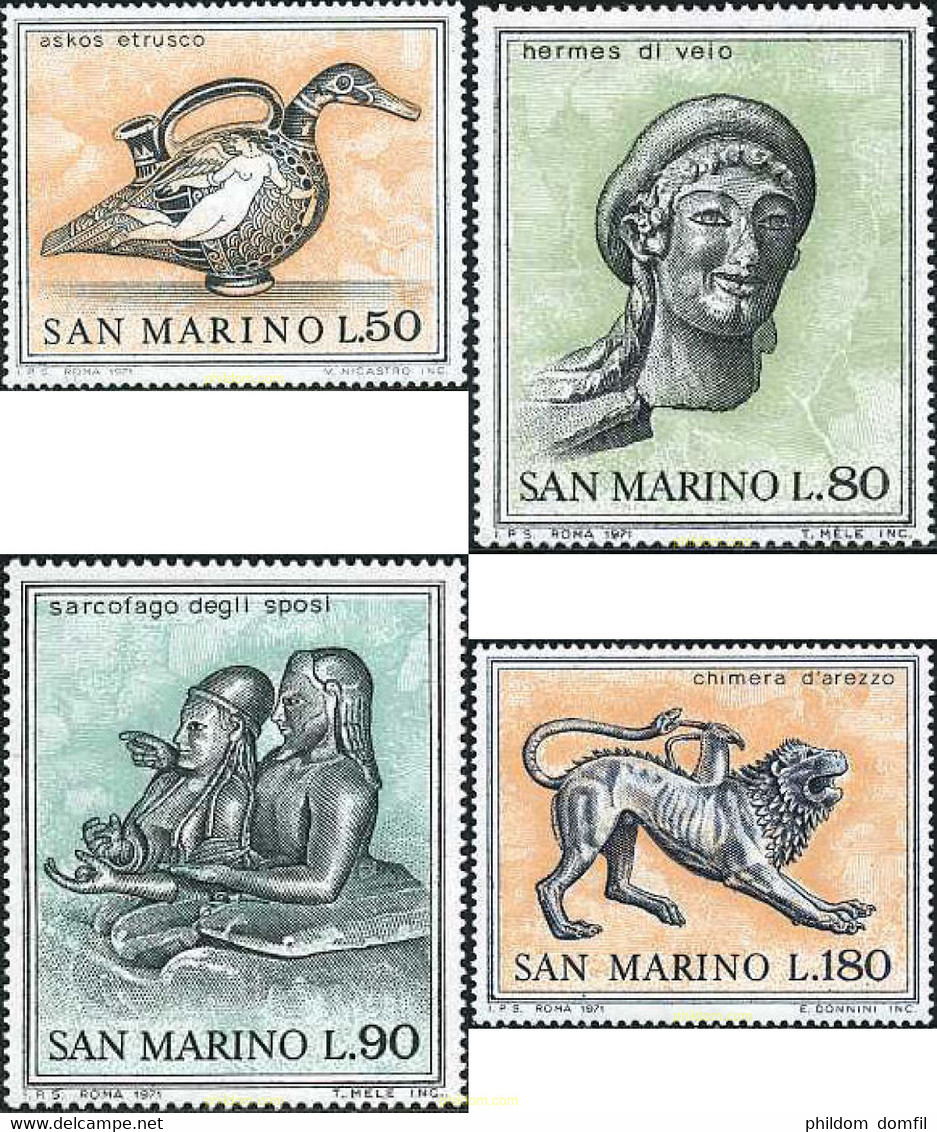 140905 MNH SAN MARINO 1971 ARTE ETRUSCO - Gebruikt